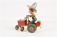 1930'S RODEO JOE TIN LITHO KEY WIND CAR TOY