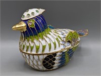 Mid-Century Cloisonné Pheasant Jewelry Box