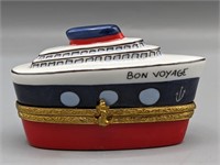 Vintage Limoges French Bon Voyage Pill Box