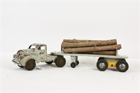 1950'S LINCOLN TRACTOR & FLATBED TRAILER