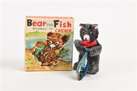 BEAR THE FISH CATCHER MECHANICAL TOY/ BOX/ NOS