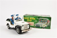 POLICE PATROL BATTERY OPERATED JEEP/ BOX/ NOS