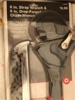 2) Quick Grip Clamp, Strap Wrench & Chain Wrench N