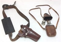 LEATHER BELT HOLSTER & LEATHER BOUND CANISTER