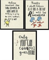 NEW - Set of 3 Dr. Seuss Inspirational Quotes