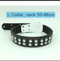 Deluxe Genuine Leather Dog Leash Studded Collar