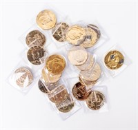 Coin 20 Assorted - Gold Plated Eisenhower Dollars