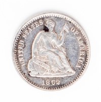 Coin 1862 United States Liberty Seated Half Dime