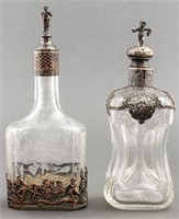 Continental Crystal & Silver Mounted Decanters, 2