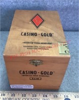 CIGAR BOX/WOODEN-CASINO*GOLD