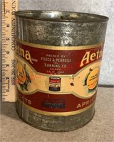 VINTAGE CAN W/LABEL-AETNA PEACHES