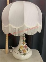 TABLE LAMP W/SHADE-FLORAL DESIGN
