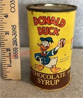 VINTAGE CAN-DONALD DUCK CHOCOLATE SYRUP/PRINTED