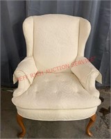 WINGBACK UPHOLSTERED CHAIR-OFF WHITE