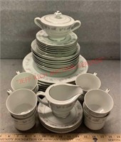 PARTIAL DISH/CHINA SET-MISSING 3 CUP SAUCERS