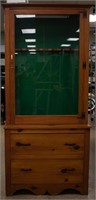 Furniture Pine Wood and Glass Gun Cabinet