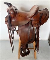 Western Tooled Leather Saddle