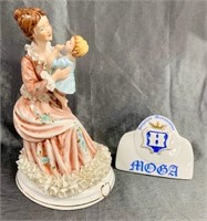 MOGA Woman w/ Baby Figurine and Placard