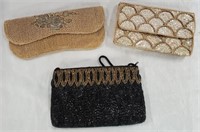 3 Vintage Beaded Cocktail Purses/Clutches