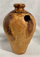 Beautiful Burled Wood Vase Signed Enrico