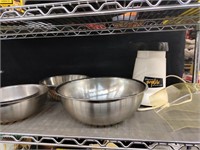 Contents Of Shelf, Stainless Bowls & Popcorn