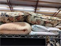 Contents of Shelf, Sheet, Blankets & Pillows
