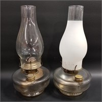 Pair of Oil Lamps Waterbury