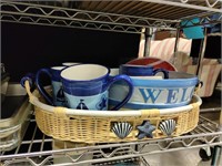 Contents of Shelf, Baking Dishes, Nautical Themed