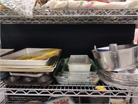 Contents of Shelf, Aluminum Baking Dishes & More
