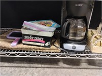 Contents of Shelf, Rugs , Coffee Maker & Others