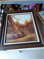 OIL ON CANVAS  26 X 22 QUAIL PICTURE