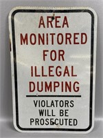 Illegal Dumping Metal Road Sign 12x18