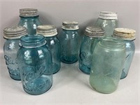 Assorted Blue Ball Mason Jar Lot