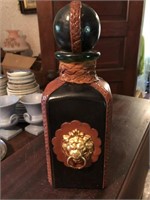 Vintage Italian Leather Wrapped Decanter