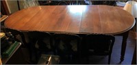 19th C. Cherry Turned Legged  Dining Table