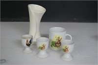 Egg Cups, Mugs, and Vase