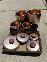 Mirro copper colored 4 canisters with lids