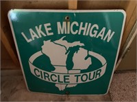 Lake Michigan circle tour 2 ft square road sign