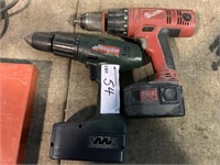 2 Metabo & Milwaukee Battery Electric Hammer Drill