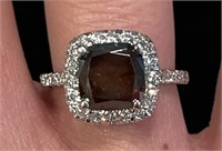 3.58 ct Fancy Brown Diamond 14k White Gold Ring