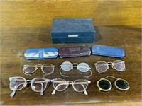Collection of vintage eye glasses
