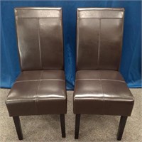Pair of New Faux Leather Side Chairs