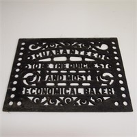 Early Cast Iron Wall Plaque