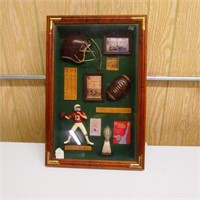 Walnut Framed Football Shadow Box