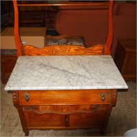 Oak Marble Top Dry Stand