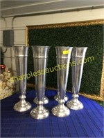 Silver Finish Trumpet Vases, 25", Bid x6