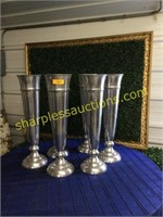 Silver Finish Trumpet Vases, 25", Bid x6