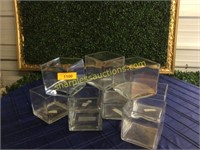 5" Square Glass Vases, Bid x9