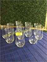 8" Clear Glass Vases (approx 12)