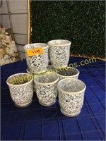 8 Mosaic Vases, 4"